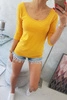 Round neckline blouse mustard