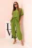 Set made of viscose blouse + trousers olive