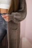 Sweater long cardigan fango