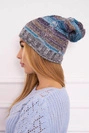 Čapica s fleece Klaudia K255 námorná+sivá