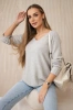 Pullover mit V-Ausschnitt Dunkelbeige