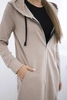 Kleid Sweatshirt mit Kapuze dunkelbeige