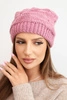 Damenwintermütze aus Wolle mit dekorativem Muster K451 lila