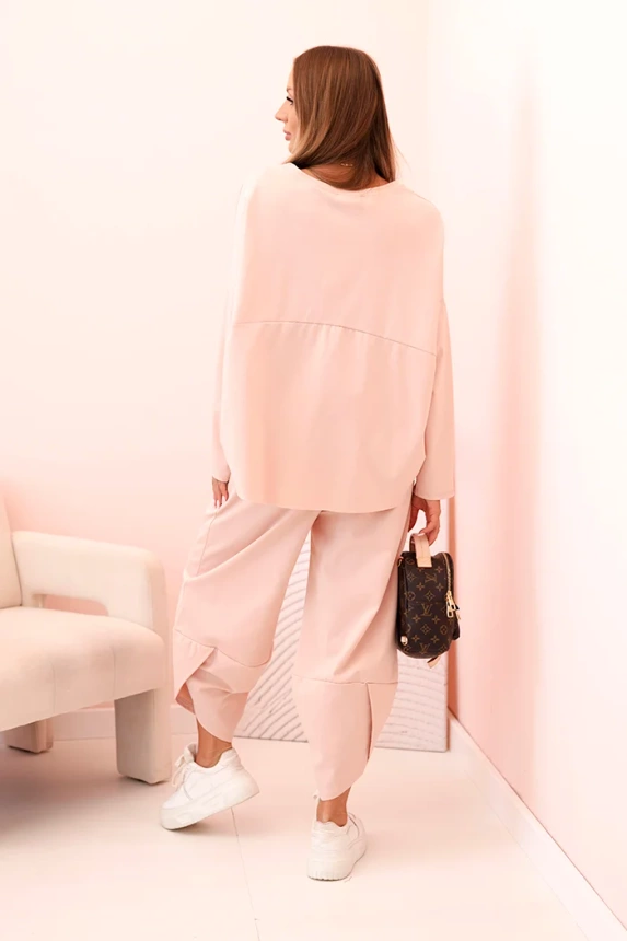 Komplet new punto bluza + spodnie tmavě pudrově růžová