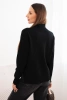 Women's loose-fitting viscose sweater with a mock turtleneck black