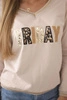 Women's sweatshirt with a sequin inscription beige