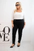 Women's Plus Size cotton pants with elastic waistband black