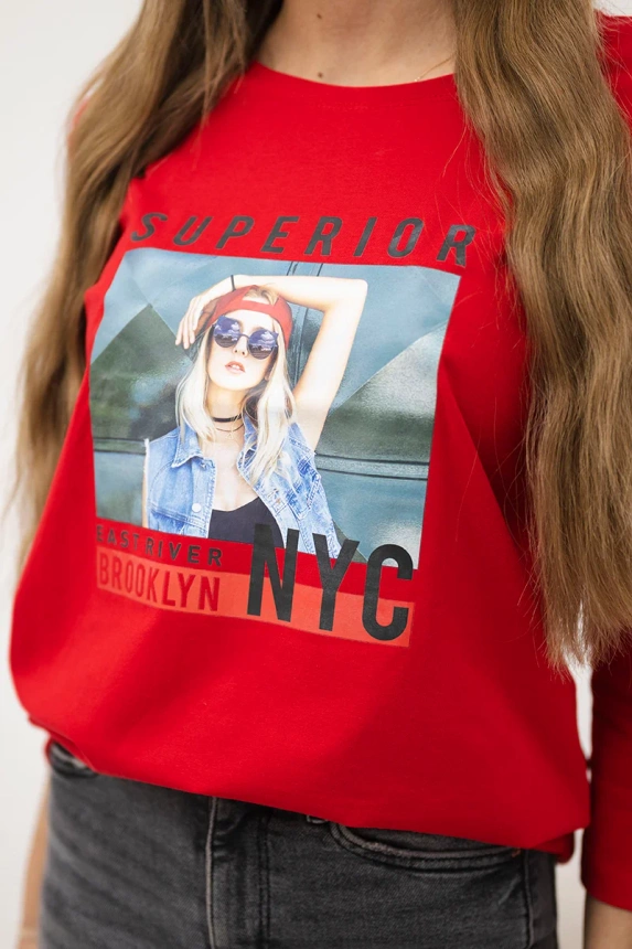 Aukščiausios kokybės spausdinta palaidinė raudona