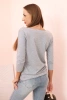 Women's blouse with a boat neckline grey