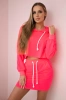 Bluse und Rock Set rosa Neon