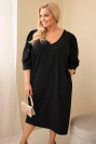 Damenkleid Plus Size mit Taschen schwarz