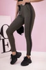 Women's sweatpants with stripes and a drawstring at the waist khaki