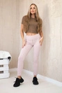 Cotton trousers with back pockets dark powder pink