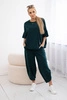 Cotton set blouse + trousers dark green