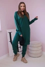 Set sweatshirt with longer side dark green