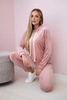 Velour set tied at the neckline powder pink