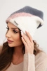 Women's ribbed cap made of modal and viscose with a decorative button ecru