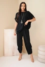 Viscose blouse + pants set black