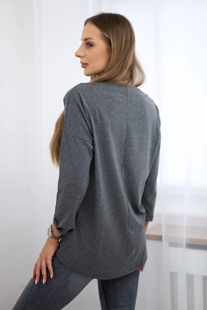 Amerikietiška mergaitė grafinė palaidinė grafitas S/M - L/XL