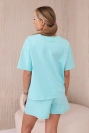 New punto print set blouse + shorts mint