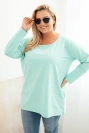 Dámska blúzka Plus Size s lodičkovým výstrihom mentolová