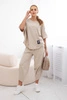 Baumwollset Bluse + Hose beige