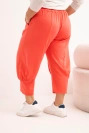 Plus Size women's pants with a low crotch and an elastic waistband coral