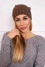 Cap with fleece Justyna K253 cappuccino