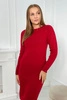 Pruhovaný sveter šaty červená