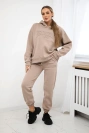 Izolovaná bavlněná souprava, mikina + kalhotami Brooklyn tmavě béžová