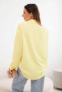 Women's viscose shirt with long sleeves and ruffles yellow