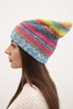 Hat with fleece Krystyna K207 neon green + sea color