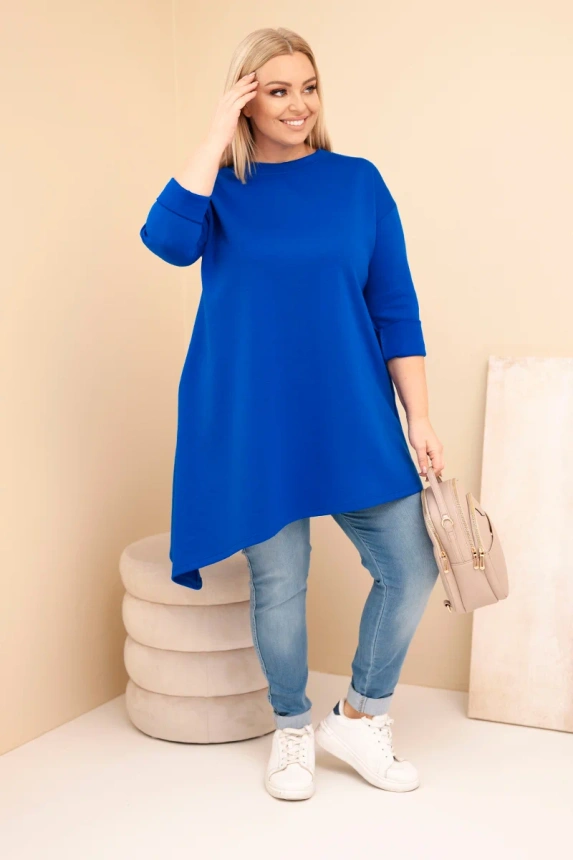 Damenkleid Plus Size aus Viskose mit lockerem Schnitt und langen Ärmeln chabrowa