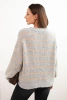 Women's striped sweater with wool in a loose fit gray