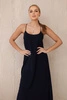 Long dress with straps navy blue