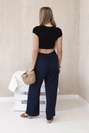 Hose mit weitem Bein marineblau