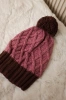 Cap with fleece Milano K203 dark pink+brown