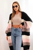 Women's cardigan with wool in colorful stripes black