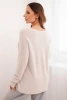 Women's soft knit sweater with a V-neck dark beige