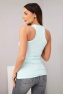 Women's sleeveless cotton blouse with a round neckline mint