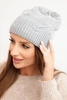 Women's winter hat with wool in ribbed weave K471 gray