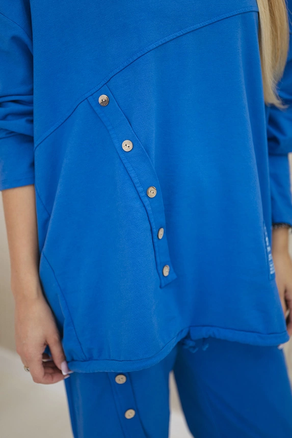 Oversize cotton set sweatshirt + pants cornflower blue