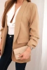 Elegant blazer with lapels dark camel