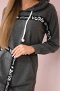 Kleid mit Statement-Band verschönert graphit