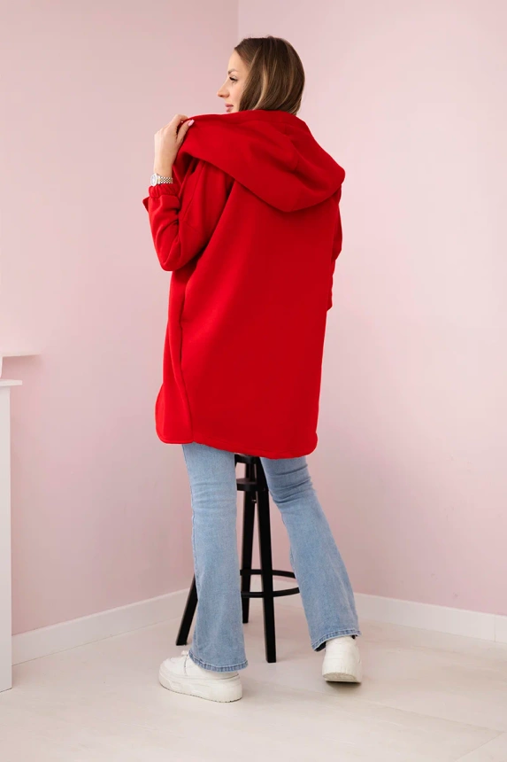 Bluza z krótkim suwakiem czerwona
