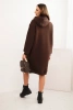 Damen Baumwollkleid mit Kapuze gefüttert braun
