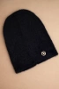 Classic women's alpaca hat with decorative plate black