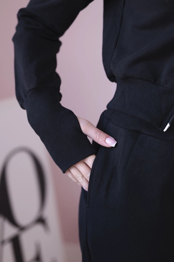 Set sweatshirt with longer side black