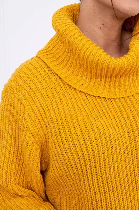 Pullover, Rollkragenkleid senf