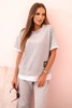 Women's butter set with short sleeves and pants grey 